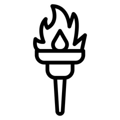 Flame Torch Vector Design Icon Style
