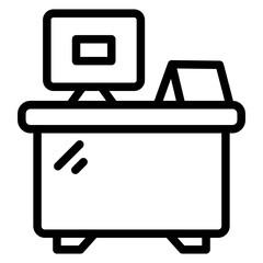 Reception Desk Vector Design Icon Style
