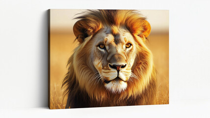 Obraz premium 黄金のたてがみを持つライオンのポートレート