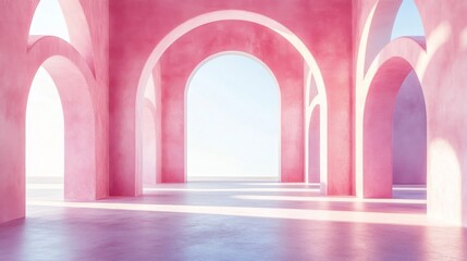 Fototapeta premium Pink Archway Hallway Interior Design
