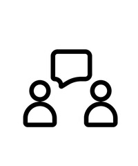 Communication illustration in black on a white background