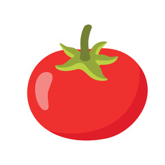Red Tomato Vector Illustration - Cartoon Style Isolated on White Background