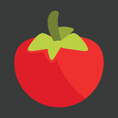 Red Tomato Vector Illustration - Cartoon Style Isolated sign.