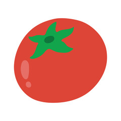 Red Tomato Vector Illustration - Cartoon Style Isolated on White Background