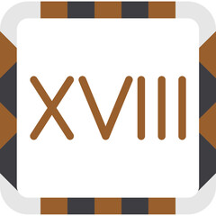Roman Numeral XVIII Icon