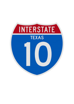 Vector illustration of the Texas Interstate 10 road sign