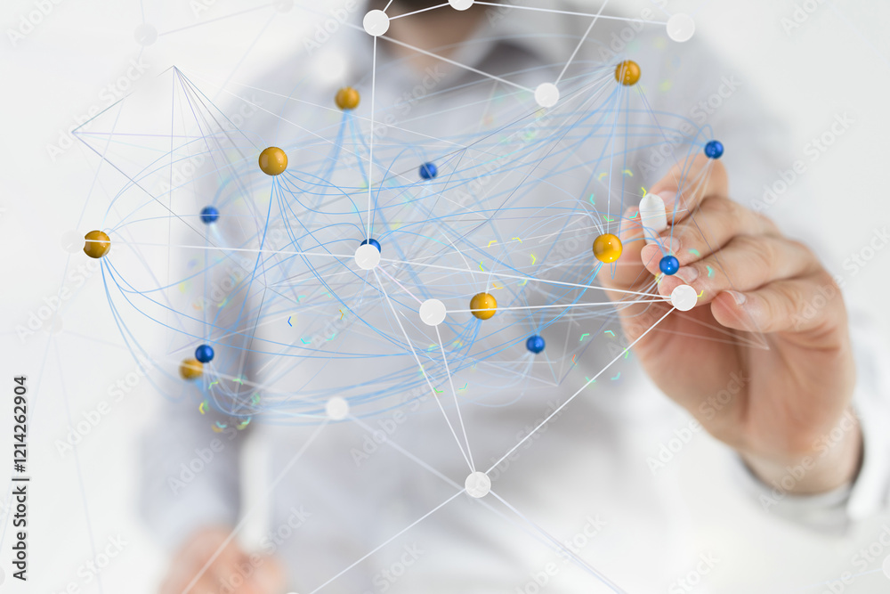 Aufkleber Abstract technology group and data
