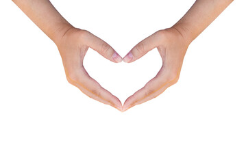 hands making a heart shape on isolated on transparent background, png