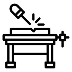 Crafting Table Vector Design Icon Style