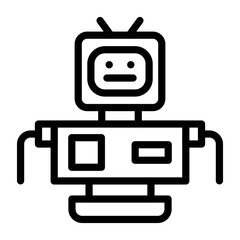 Naklejka premium Robot Vector Design Icon Style