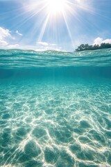 Fototapeta premium commercial photography for advertising campaign showcasing vibrant coral reef seen through crystal-clear water from