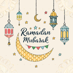 Naklejka premium Ramadan Mubarak