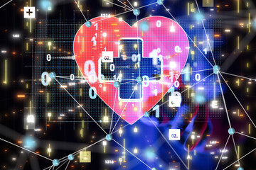 digital medical futuristic interface 3D rendering
