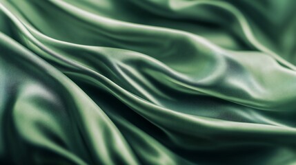Obraz premium Draped sage green silk fabric texture.