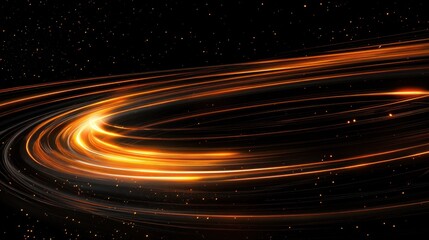 Obraz premium Glowing orange spiral in space; cosmic background, abstract art