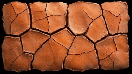 Cracked Clay Texture Abstract Red Earth Background Dry Soil Pattern Irregular Shapes