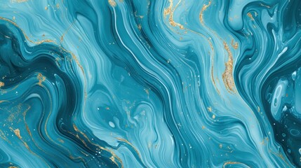 Fototapeta premium Abstract Blue and Gold Swirls