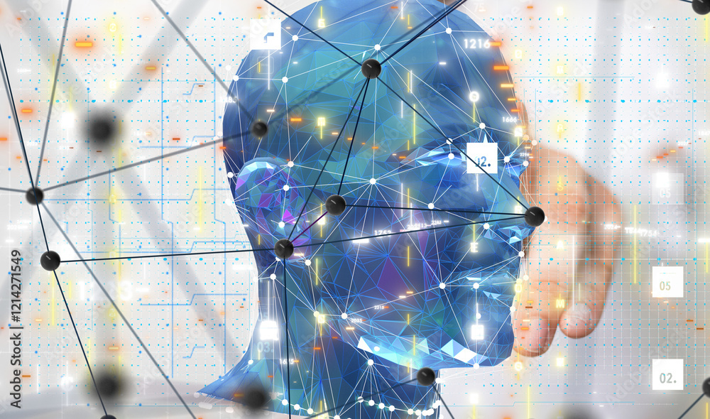 Aufkleber digital medical futuristic interface 3d rendering