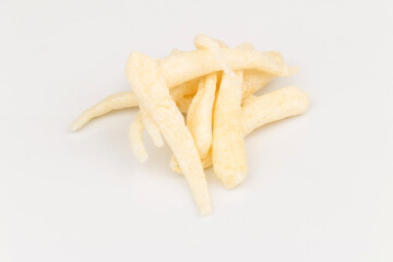 Dried fish maw pile isolated on white background
