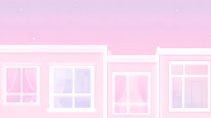 14. A simple urban skyline at dusk with warm light coming from a few windows, complemented by muted pastel buildings and a calming gradient background 