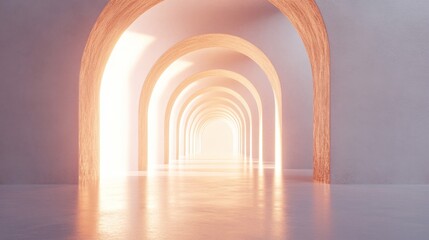 Obraz premium Sunlit Archway Corridor: A Serene and Peaceful Passage