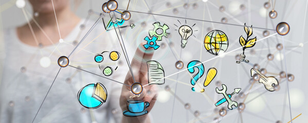 conference Digital Network and data concept 3d