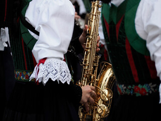 Traditional Tyrol band instrument detail