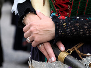 Traditional Tyrol band instrument detail