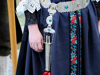 Traditional Tyrol band instrument detail