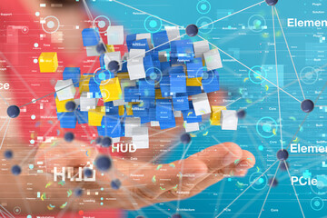Technology background. Big data concept. Binary