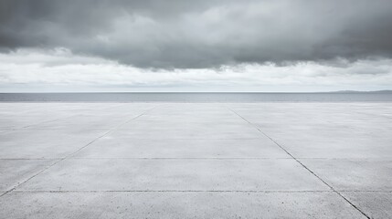 Coastal Concrete: A Grey Day Seascape