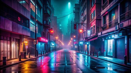 Empty Asian City Street During Pandemic - Coronavirus Impact on Urban Life