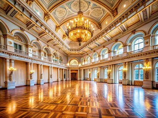 Fototapeta premium Empty Ceremonial Hall Interior: Grand Space for Events & Ceremonies