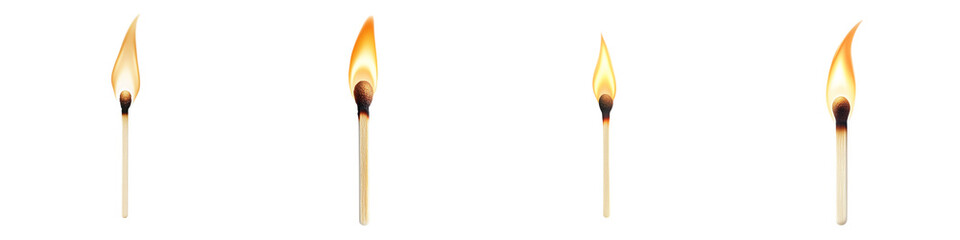 Obraz premium Two lit matches with flickering flames, one bright and one softer in color, positioned upright.