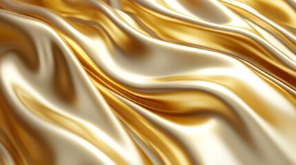 Luxurious Golden Silk Fabric Drape Texture