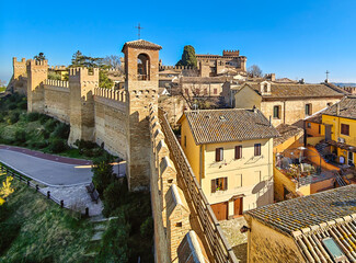 Fototapeta premium Gradara, Italy - listed among the most beautiful villages in Italy, Gradara displays a wonderful Old Town highlighted by its medieval defensive walls