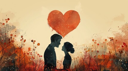 A widower finds love again through memories in this heartfelt flat design illustration