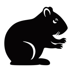 Capybara sits attentively, observing one line continuous