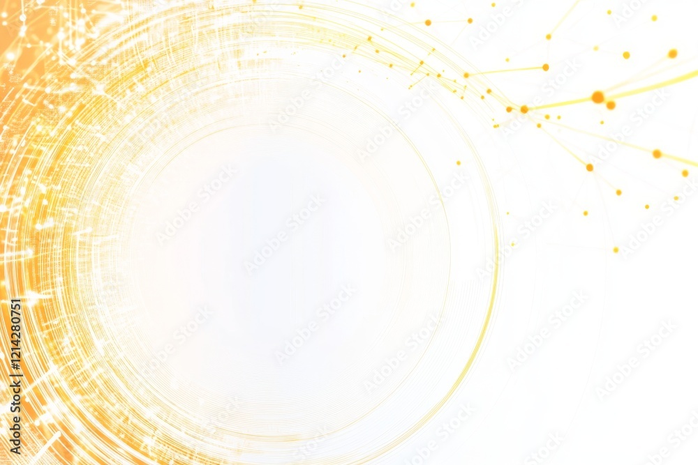Poster a 3d rendering of a circular abstract pattern with colorful particles, isolated on a white backgroun