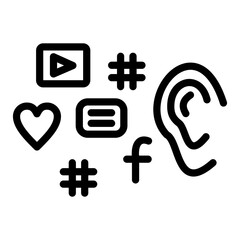 Obraz premium Social listening Vector Design Icon Style