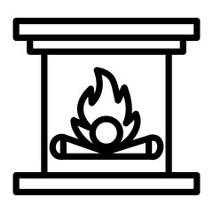 Fireplace Vector Design Icon Style