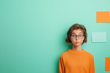 full face view of teacher surrounded by thematic women day designs and vibrant props celebrating knowledge and empowerment