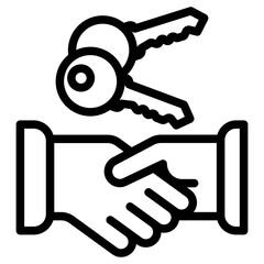 Handing Over Keys Vector Design Icon Style