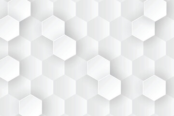 Naklejka premium Abstract paper Hexagon white Background ,light and shadow ,Vector