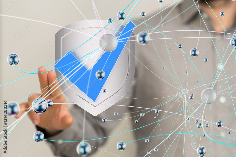 Aufkleber Cybersecurity of digital network systems with computer security enginee