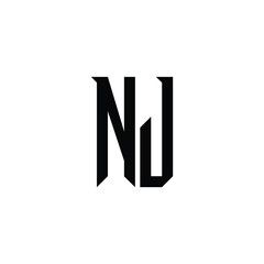 NJ monogram logo design letter text name symbol monochrome logotype alphabet character simple logo