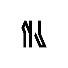 Obraz premium NJ monogram logo design letter text name symbol monochrome logotype alphabet character simple logo