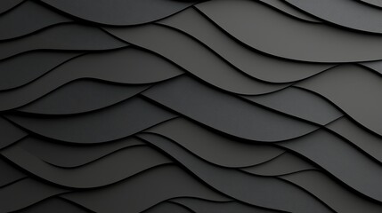 Fototapeta premium Abstract dark gray wave pattern background