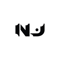 NJ monogram logo design letter text name symbol monochrome logotype alphabet character simple logo