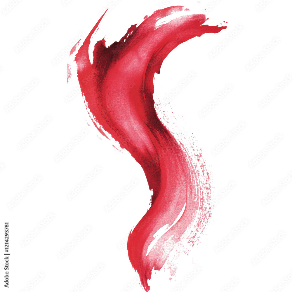 Poster an abstract image showcasing a dynamic red watercolor swirl against a black background.